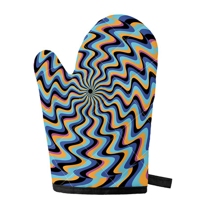 Psychedelic Illusory Motion Print Single Oven Mitt