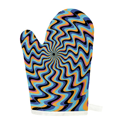 Psychedelic Illusory Motion Print Single Oven Mitt