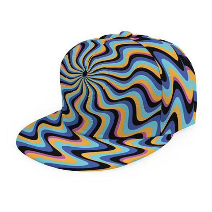 Psychedelic Illusory Motion Print Snapback Cap