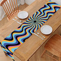 Psychedelic Illusory Motion Print Table Runner