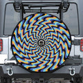 Psychedelic Illusory Motion Print Tire Cover With Camera Hole