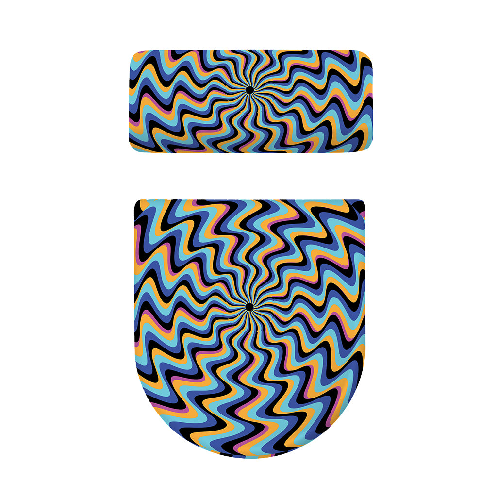 Psychedelic Illusory Motion Print Toilet Lid And Tank Cover Set