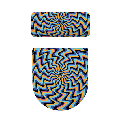Psychedelic Illusory Motion Print Toilet Lid And Tank Cover Set