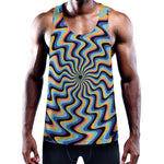Psychedelic Illusory Motion Print Training Tank Top