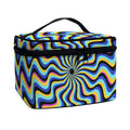 Psychedelic Illusory Motion Print Travel Makeup Bag