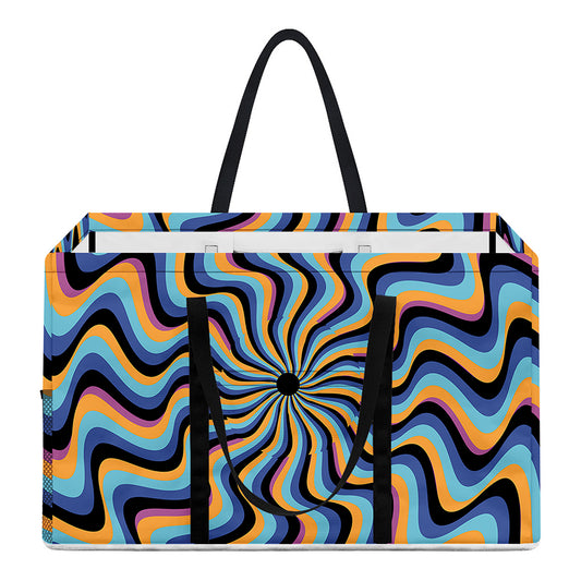 Psychedelic Illusory Motion Print Utility Tote Bag