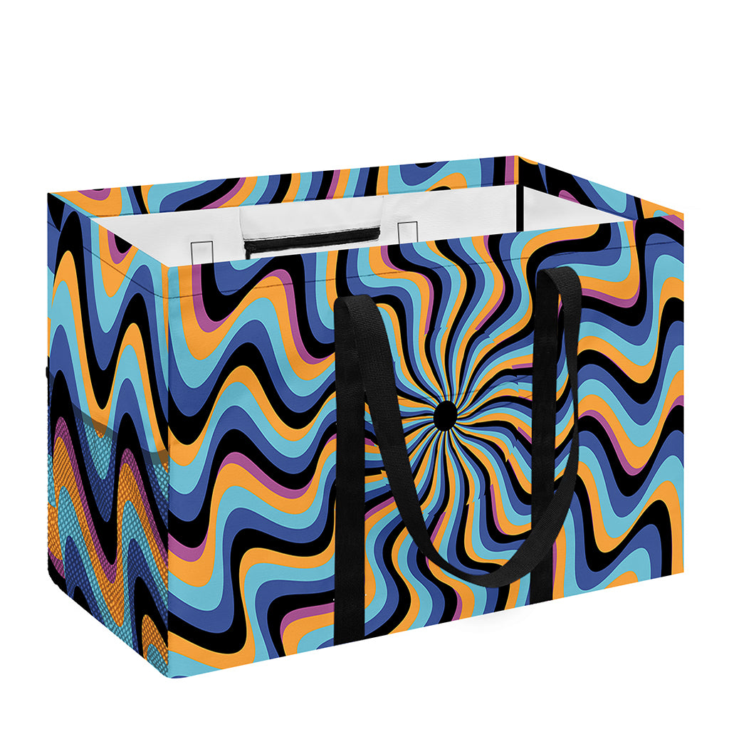 Psychedelic Illusory Motion Print Utility Tote Bag