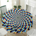 Psychedelic Illusory Motion Print Waterproof Round Tablecloth