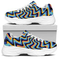 Psychedelic Illusory Motion Print White Chunky Shoes