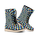 Psychedelic Illusory Motion Print Winter Boots