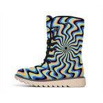 Psychedelic Illusory Motion Print Winter Boots