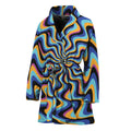 Psychedelic Illusory Motion Print Women's Bathrobe