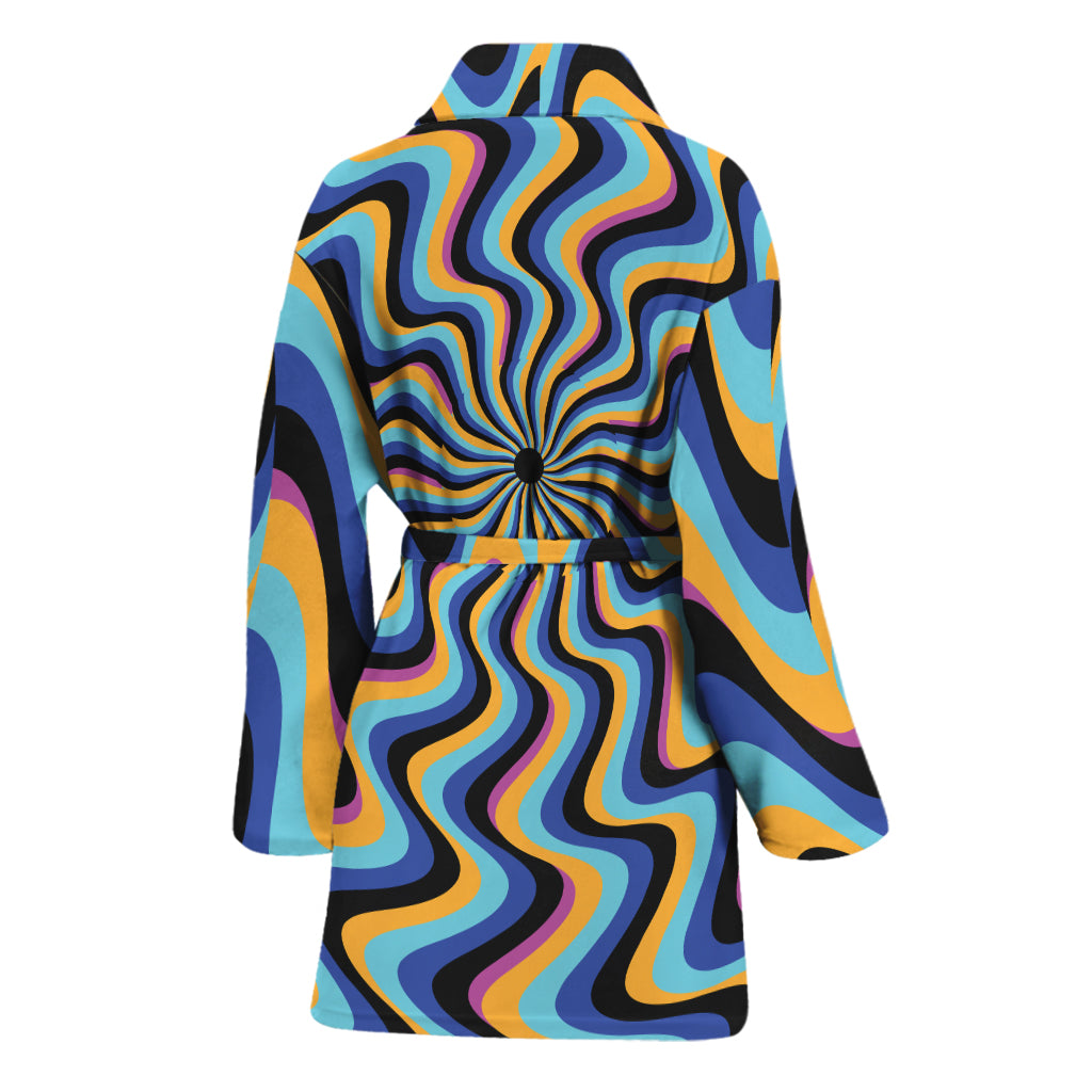 Psychedelic Illusory Motion Print Women's Bathrobe