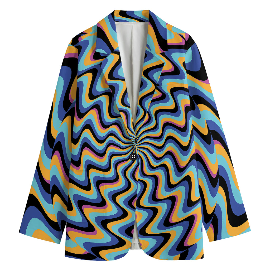 Psychedelic Illusory Motion Print Women's Blazer