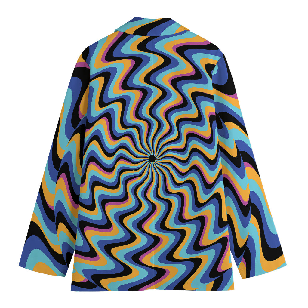 Psychedelic Illusory Motion Print Women's Blazer