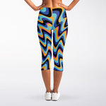 Psychedelic Illusory Motion Print Women's Capri Leggings