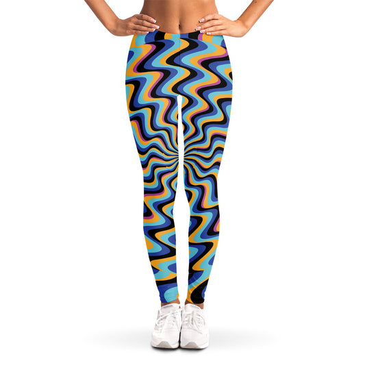 Psychedelic Illusory Motion Print Women's Leggings