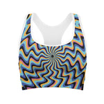 Psychedelic Illusory Motion Print Women's Sports Bra