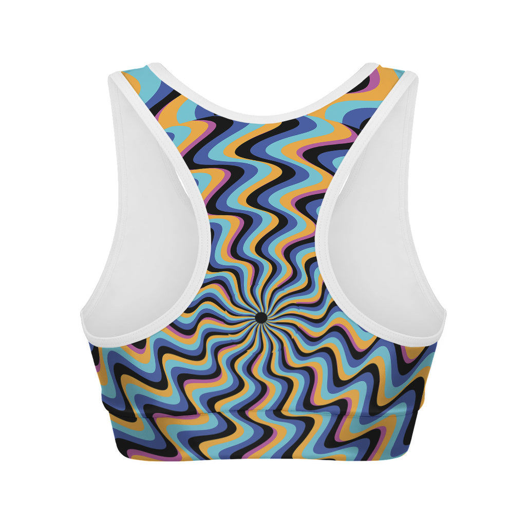 Psychedelic Illusory Motion Print Women's Sports Bra