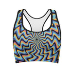 Psychedelic Illusory Motion Print Women's Sports Bra