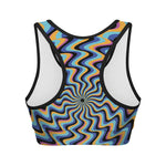 Psychedelic Illusory Motion Print Women's Sports Bra