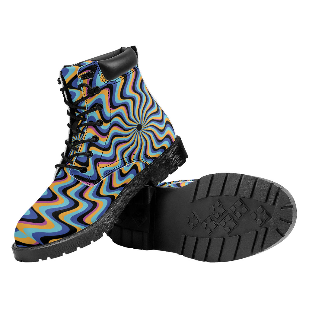 Psychedelic Illusory Motion Print Work Boots