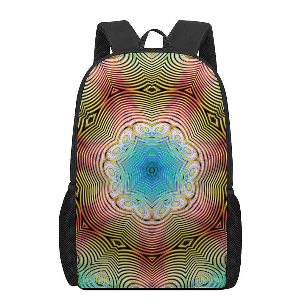 Psychedelic Kaleidoscope Print 17 Inch Backpack
