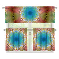 Psychedelic Kaleidoscope Print 3 Piece Kitchen Curtains