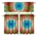 Psychedelic Kaleidoscope Print 3 Piece Kitchen Curtains