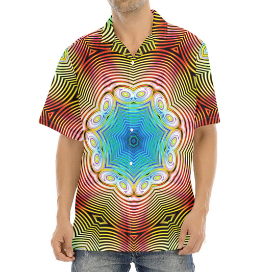 Psychedelic Kaleidoscope Print Aloha Shirt