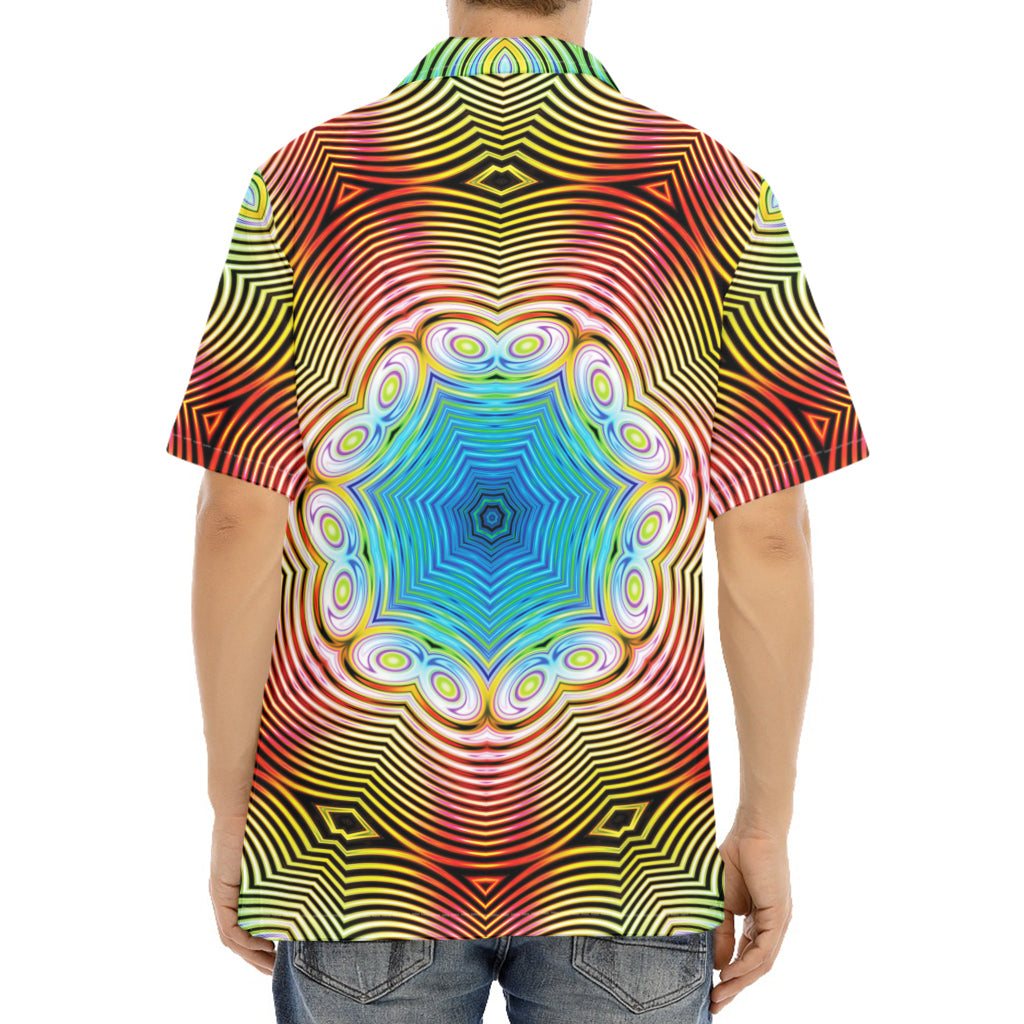 Psychedelic Kaleidoscope Print Aloha Shirt