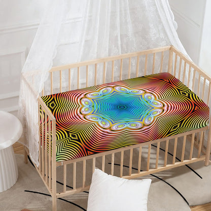 Psychedelic Kaleidoscope Print Baby Crib Sheet