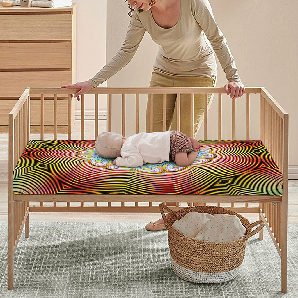 Psychedelic Kaleidoscope Print Baby Crib Sheet