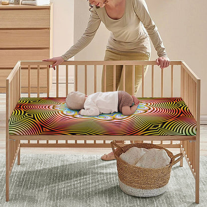 Psychedelic Kaleidoscope Print Baby Crib Sheet