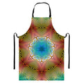 Psychedelic Kaleidoscope Print Bib Apron With Pocket
