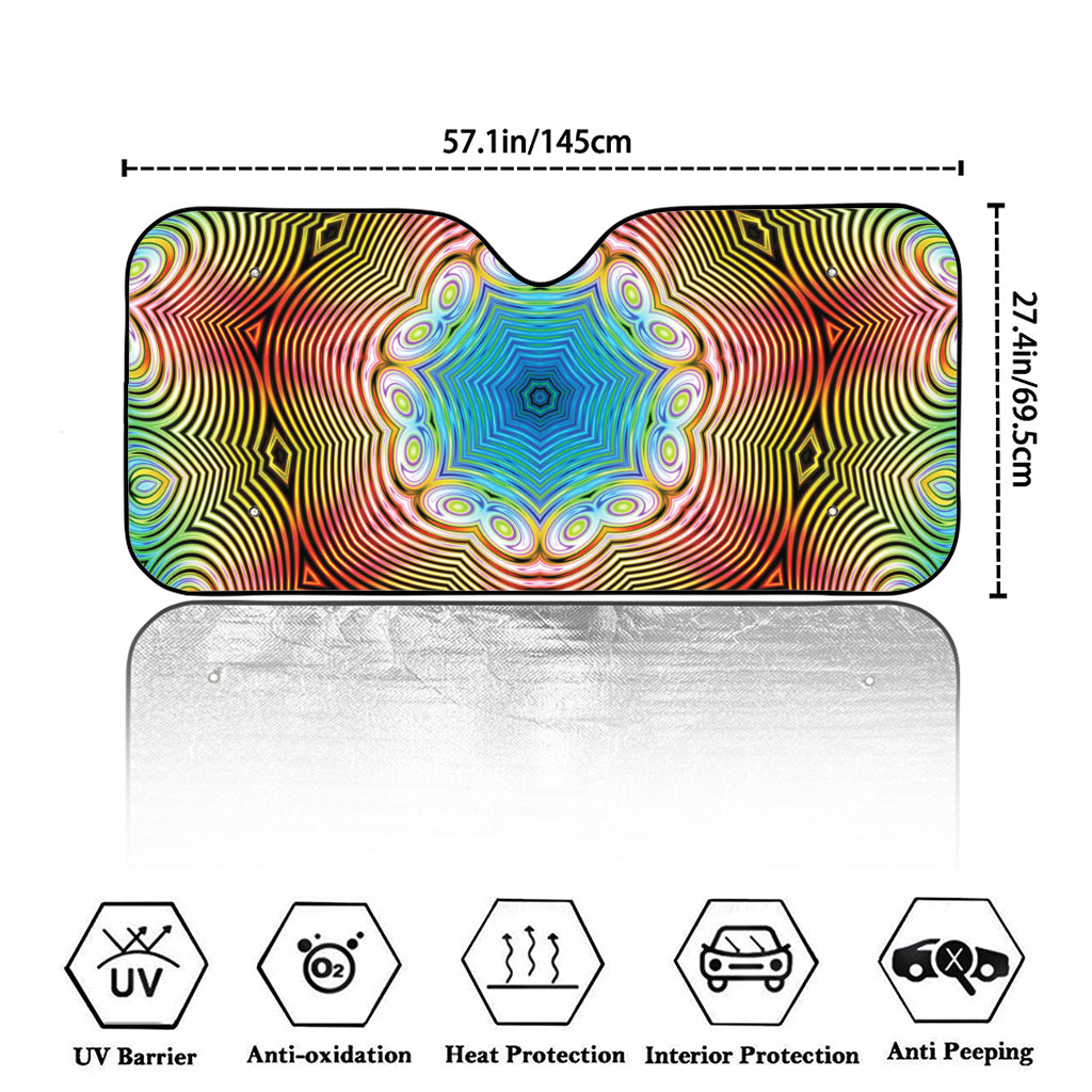 Psychedelic Kaleidoscope Print Car Windshield Sun Shade