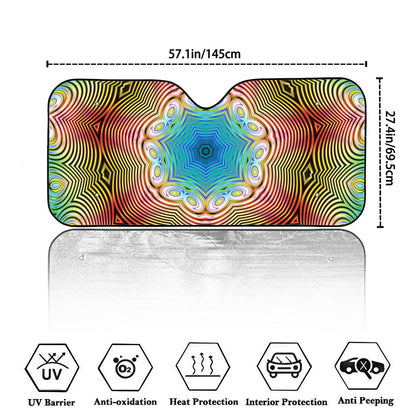 Psychedelic Kaleidoscope Print Car Windshield Sun Shade