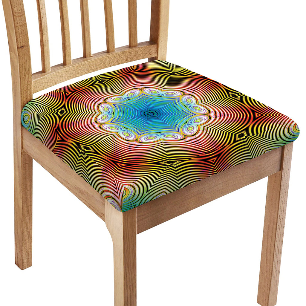 Psychedelic Kaleidoscope Print Chair Cushion Cover