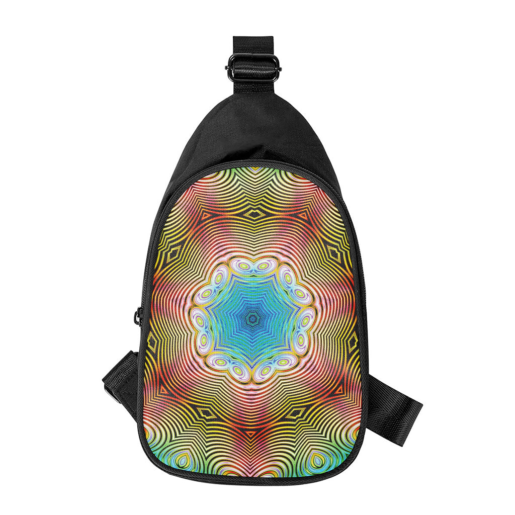 Psychedelic Kaleidoscope Print Chest Bag