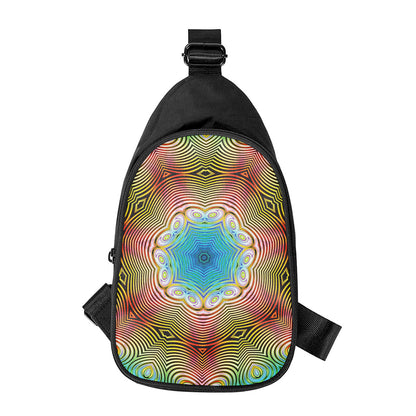 Psychedelic Kaleidoscope Print Chest Bag