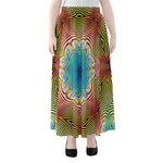 Psychedelic Kaleidoscope Print Chiffon Maxi Skirt
