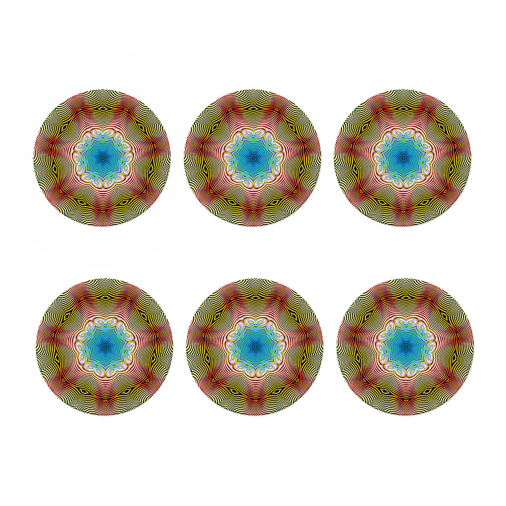Psychedelic Kaleidoscope Print Coaster Set
