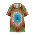 Psychedelic Kaleidoscope Print Cotton Hawaiian Shirt