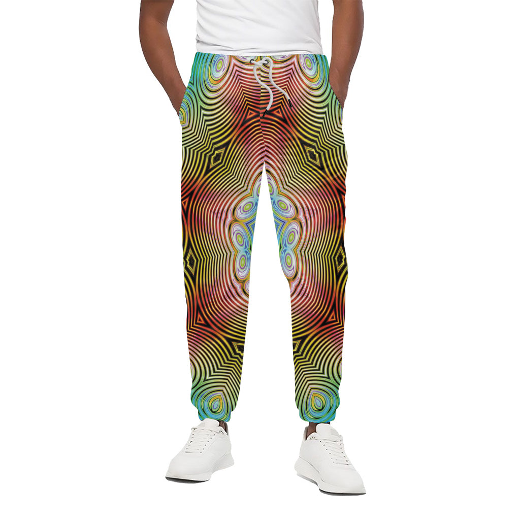 Psychedelic Kaleidoscope Print Cotton Pants