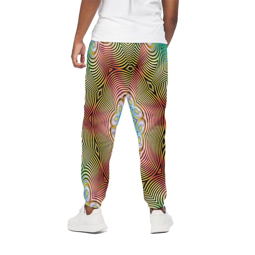 Psychedelic Kaleidoscope Print Cotton Pants