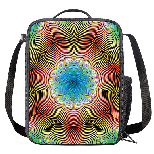 Psychedelic Kaleidoscope Print Crossbody Lunch Bag