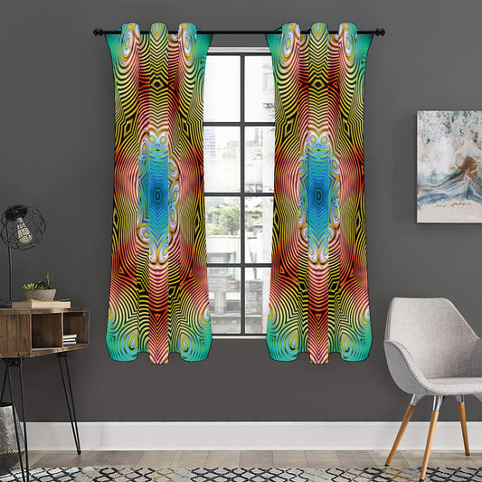 Psychedelic Kaleidoscope Print Curtain
