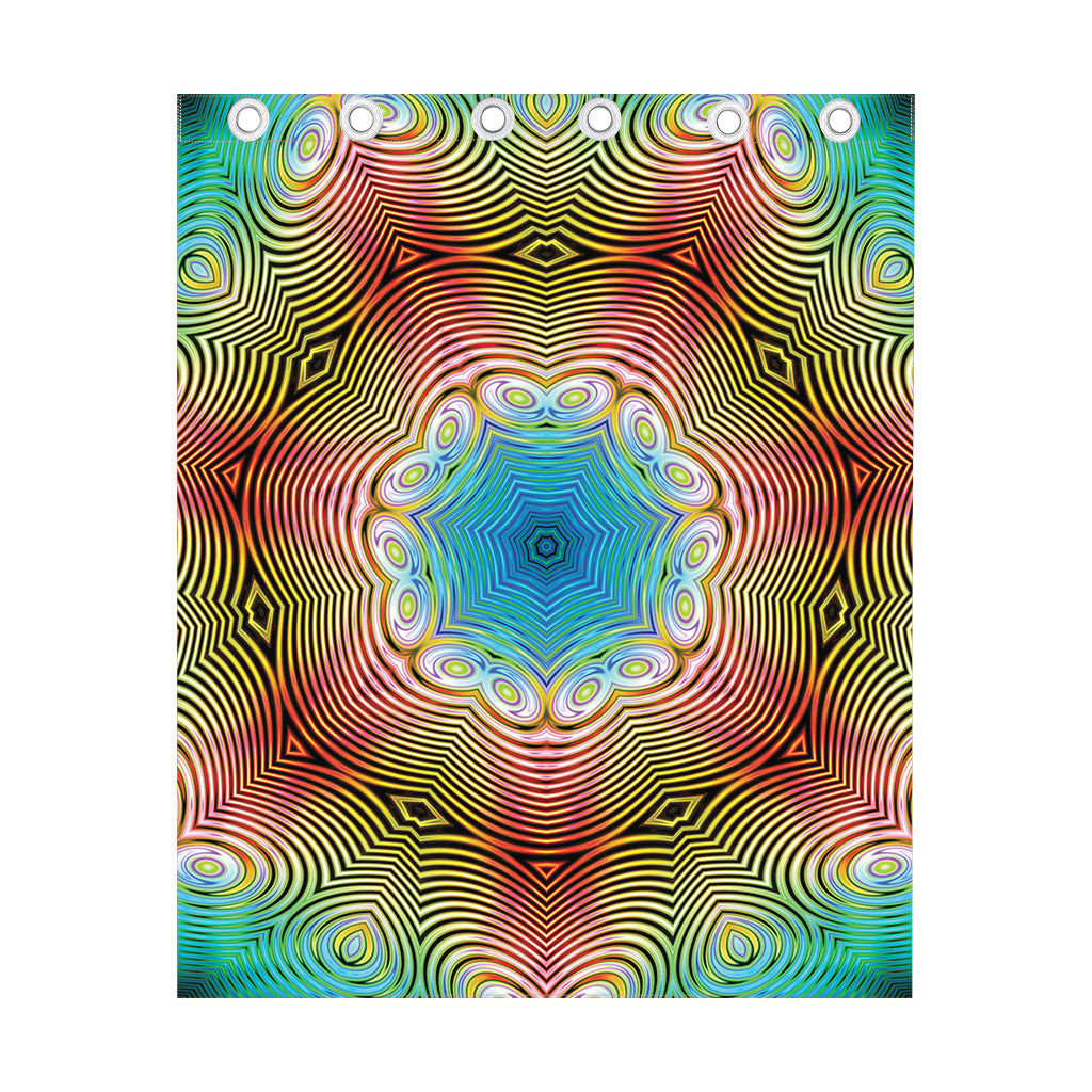 Psychedelic Kaleidoscope Print Curtain