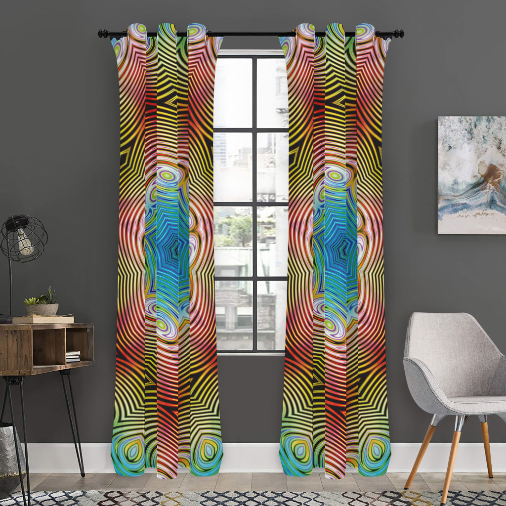 Psychedelic Kaleidoscope Print Curtain
