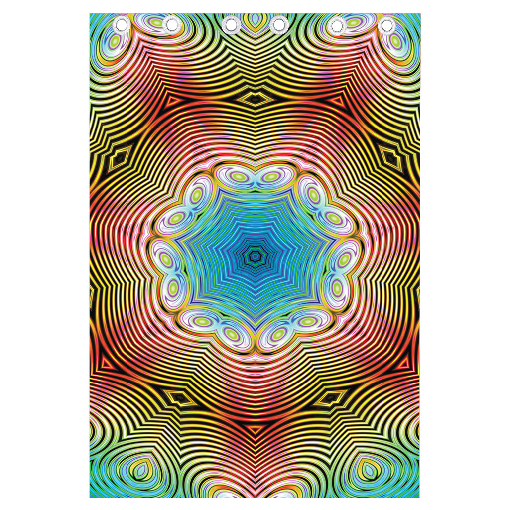 Psychedelic Kaleidoscope Print Curtain